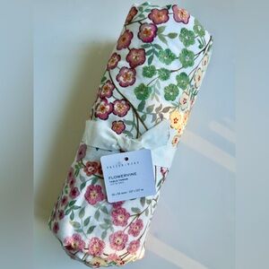 Pottery Barn Flowervine 100% Cotton 50” sq Table Throw, NWT, Retail $149
